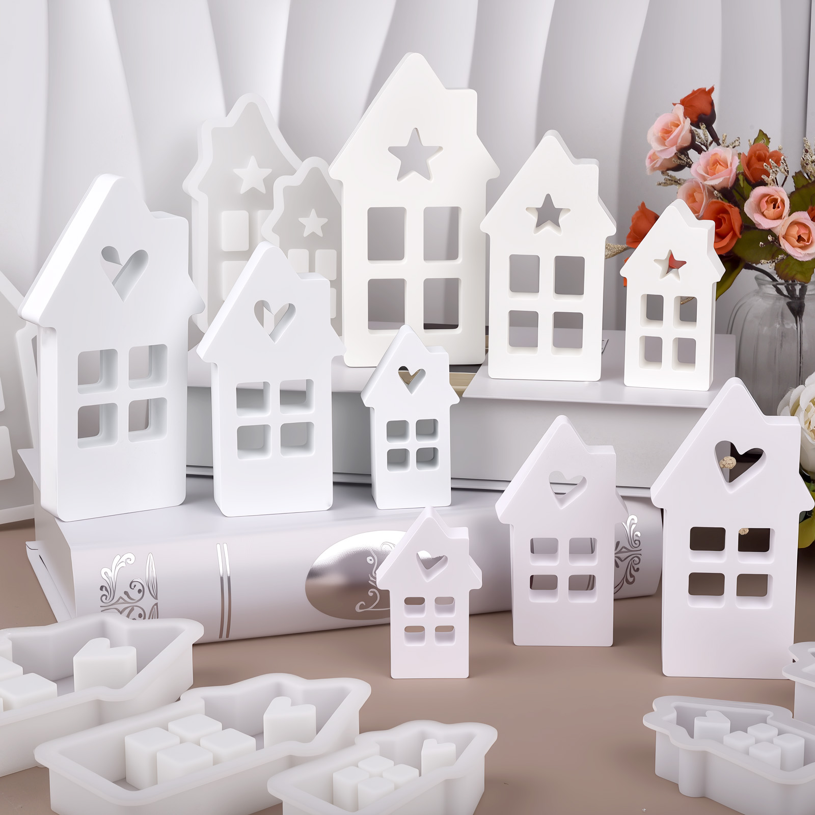 Lighting Decor House - Estrela coração casa moldes de silicone