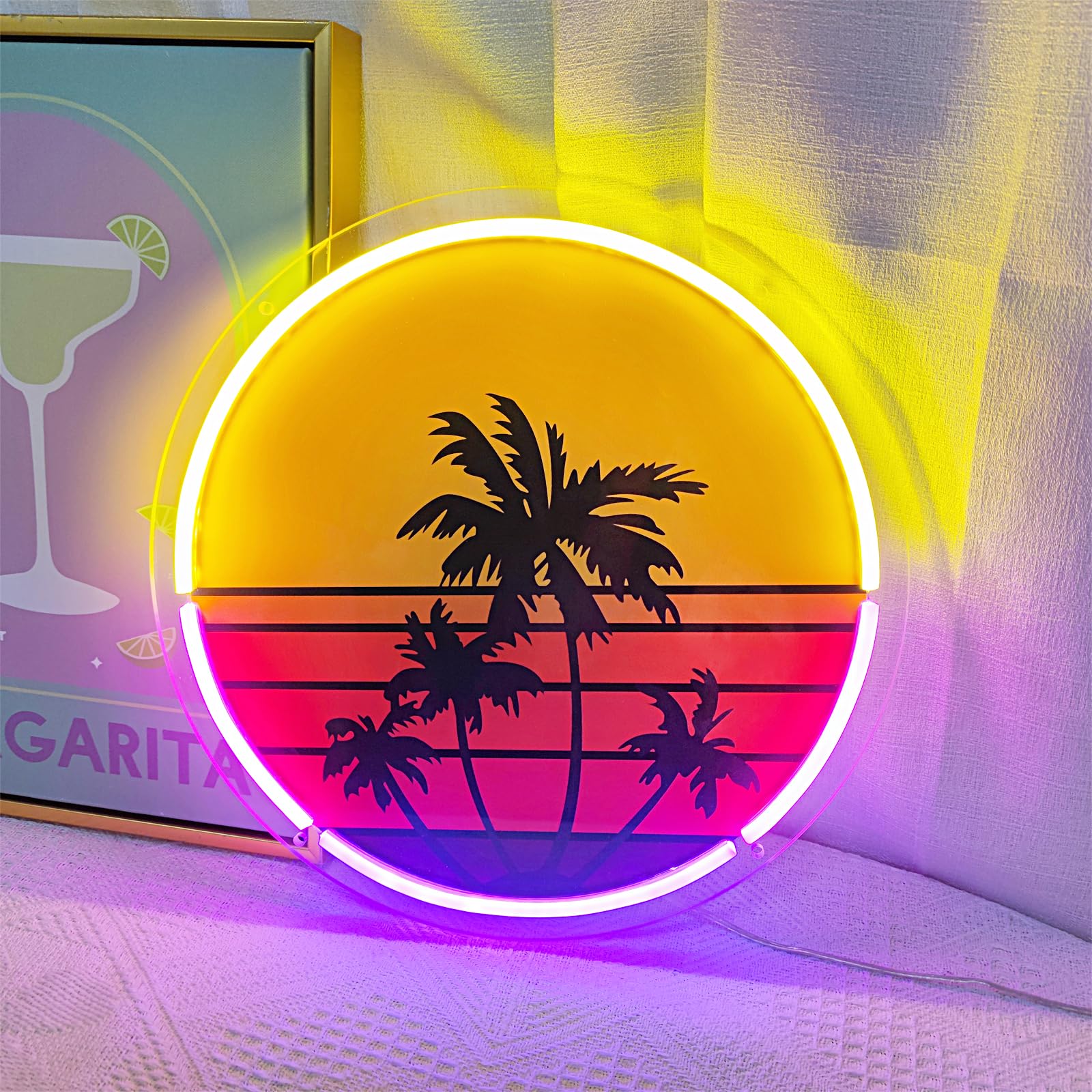 Wall Decor Lighting Tree - Pôr do sol luz de néon