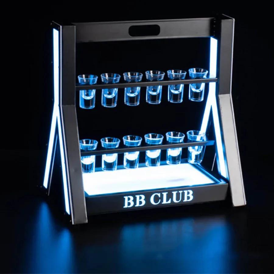 Lighting Decoration Stand - Recarregável LED Shot Glass Display Stand,
