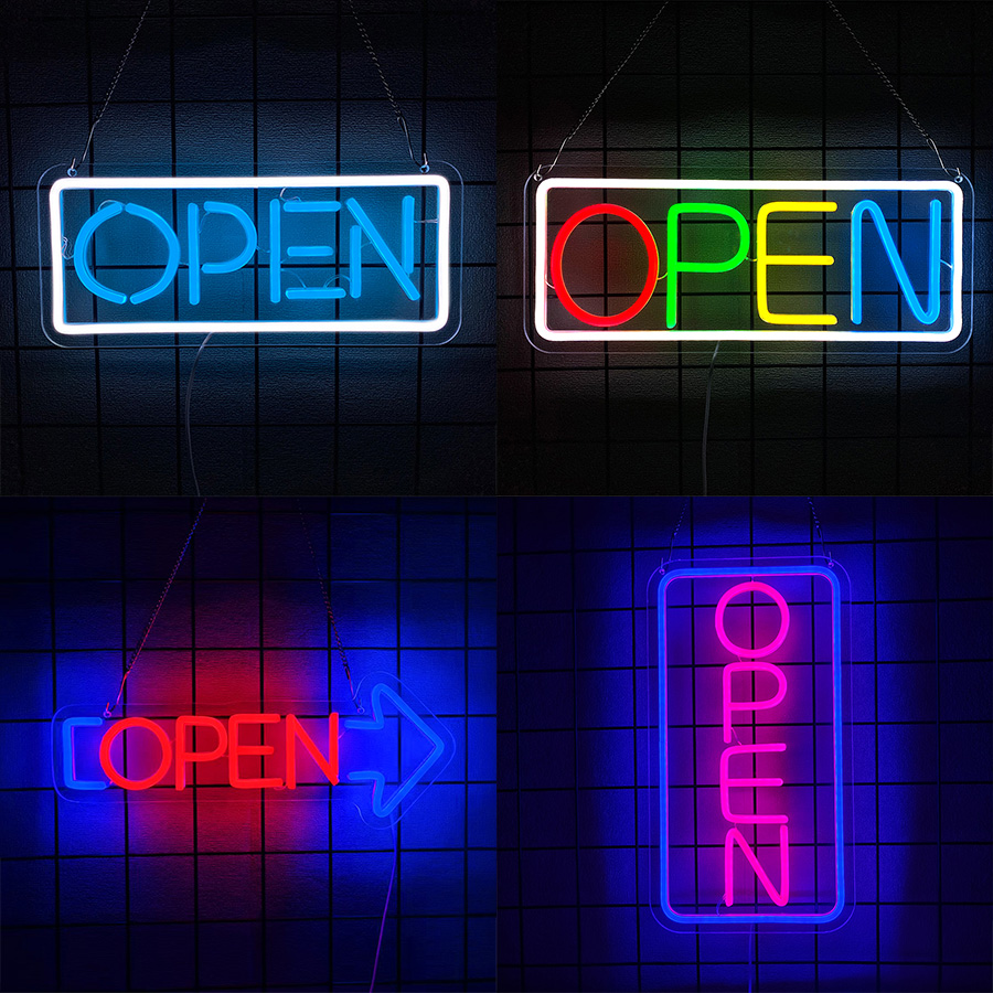 Restaurant Lighting Decoration - Letreiro neon da série Open para