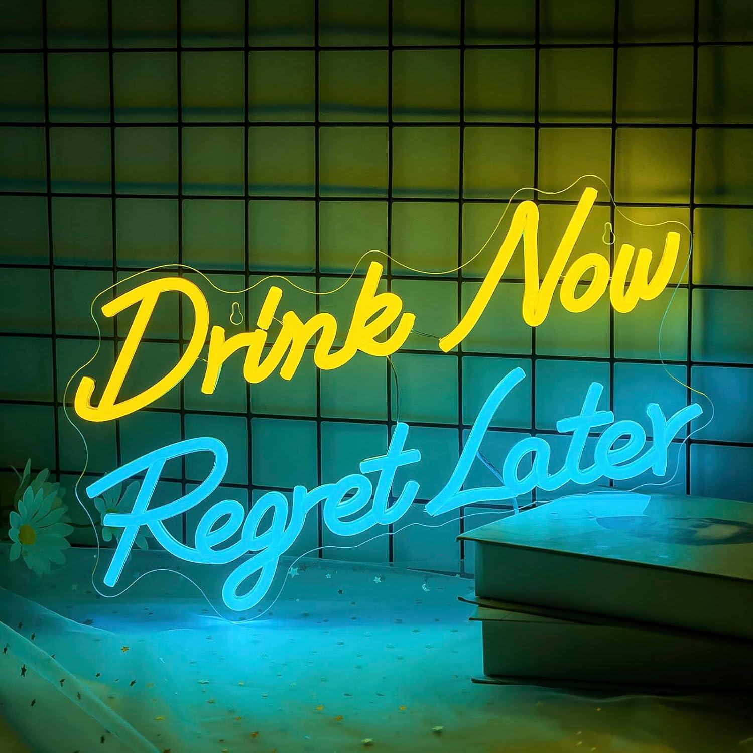 Restaurant Lighting Decoration - Letreiro Neon de Cerveja 'Drink Now