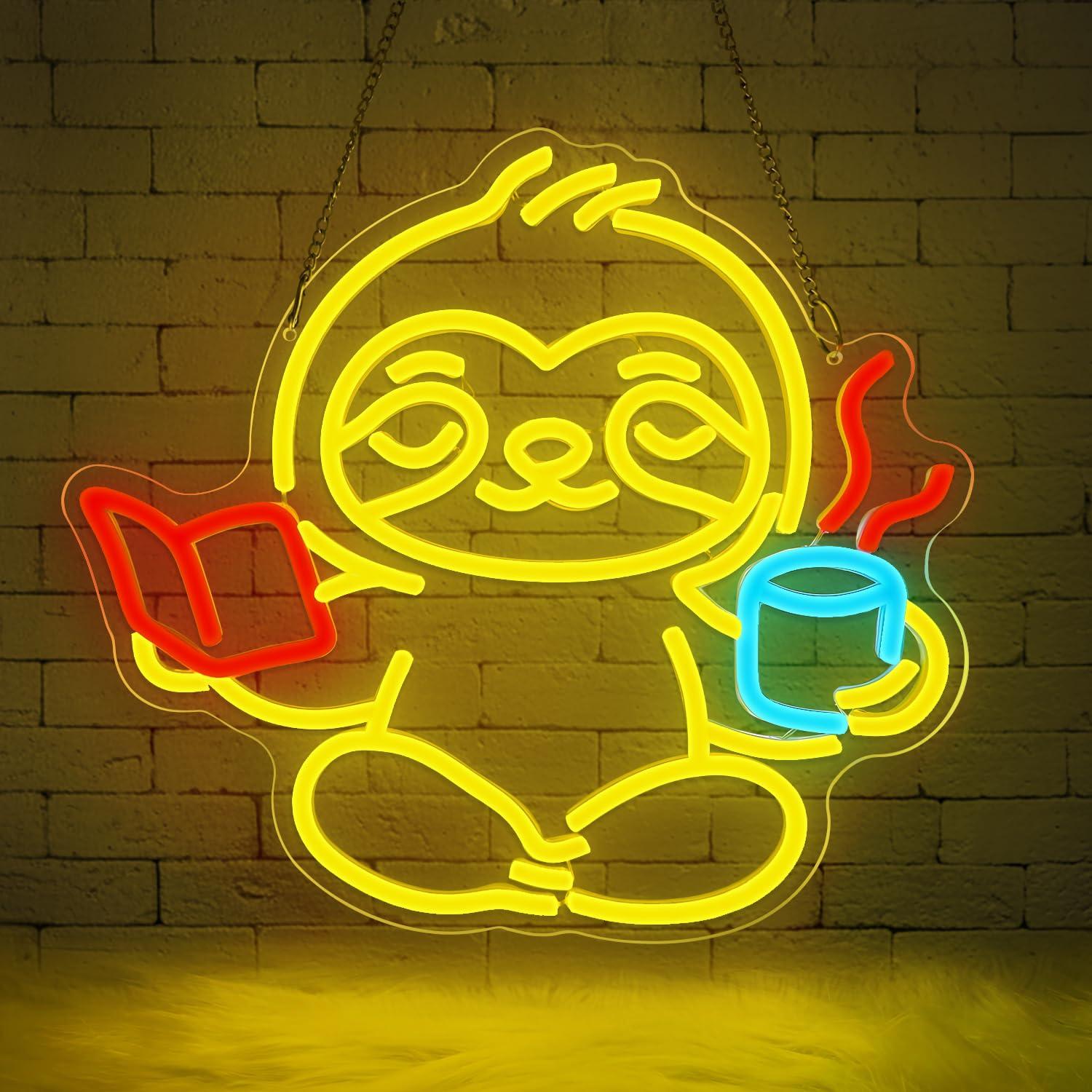 Office Lighting Decor - Luminária Neon de Preguiça USB com