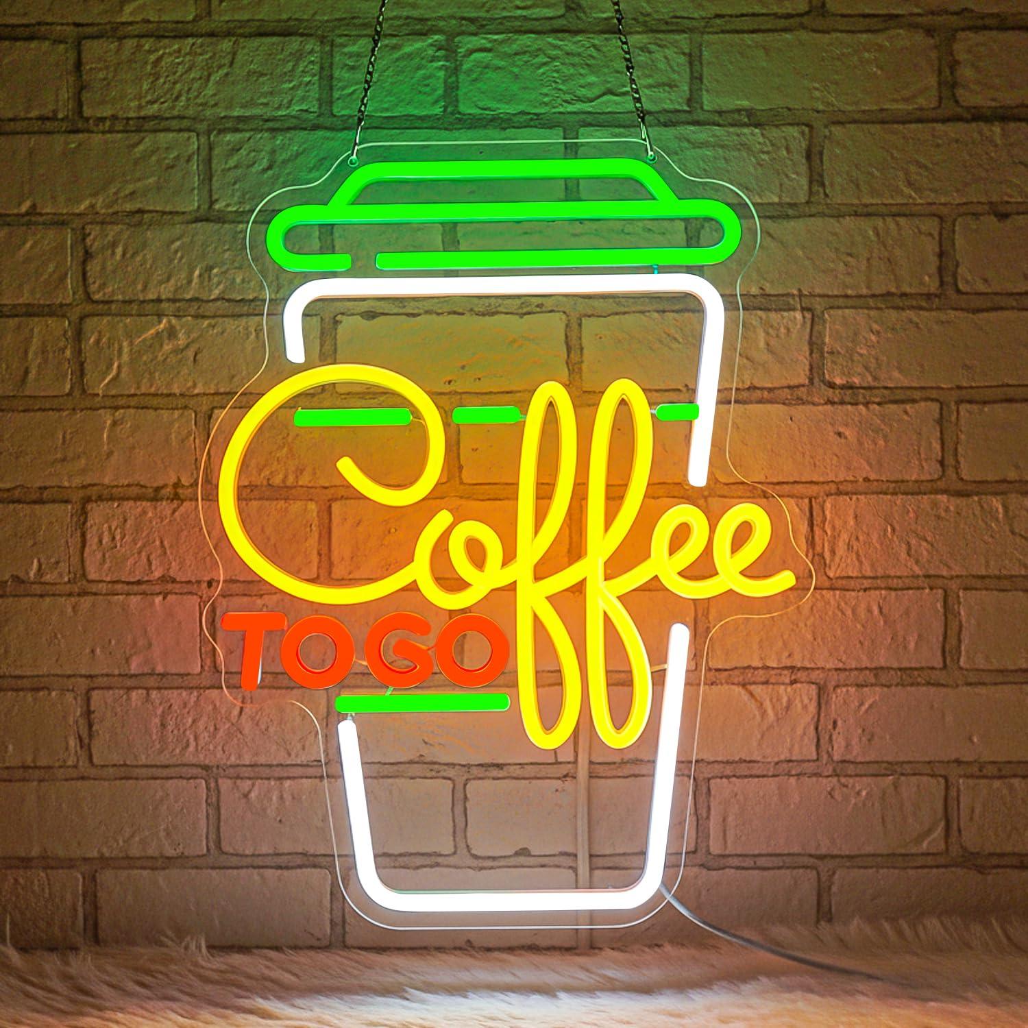 Restaurant Lighting Decoration - Letreiro Neon de Café com Luzes