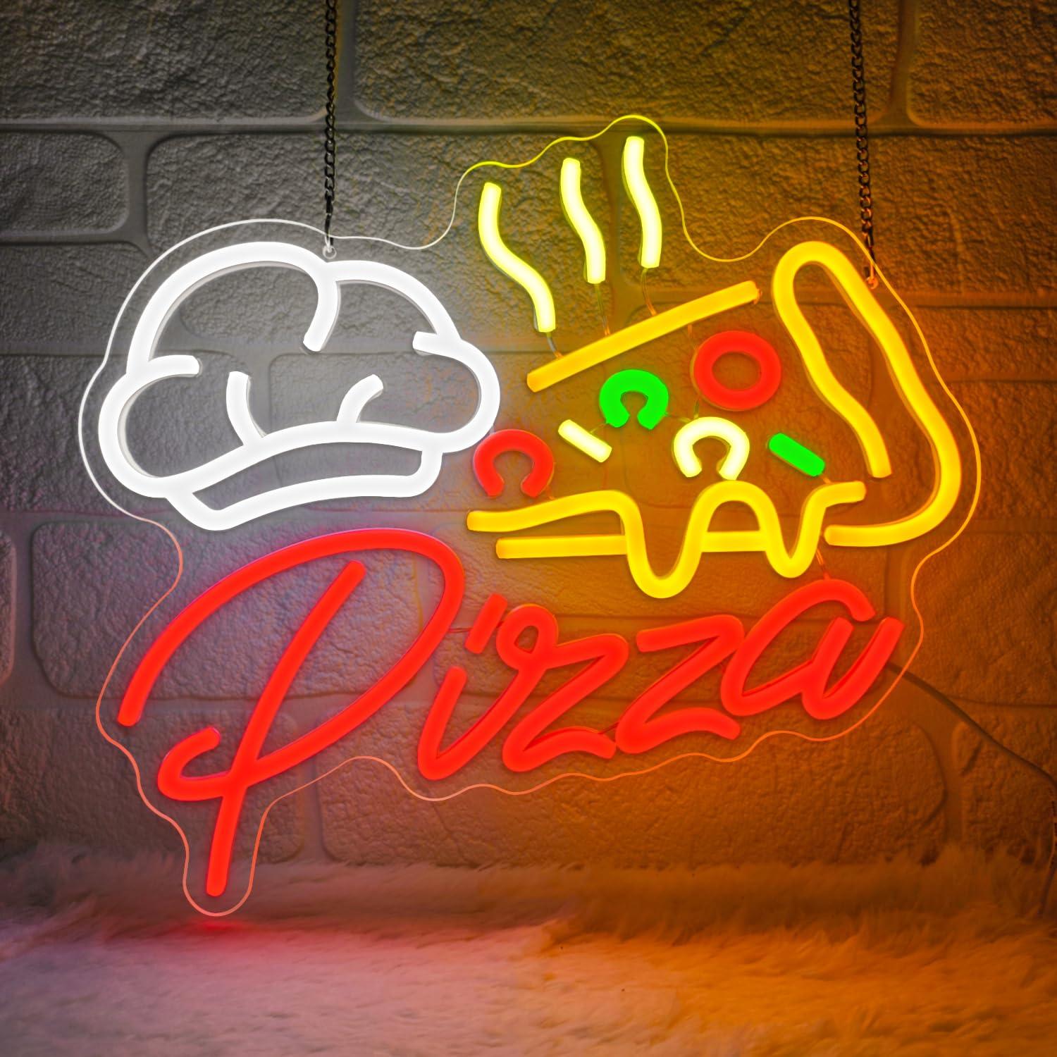 Restaurant Lighting Decoration - Letreiro Neon de Pizza, Luzes LED