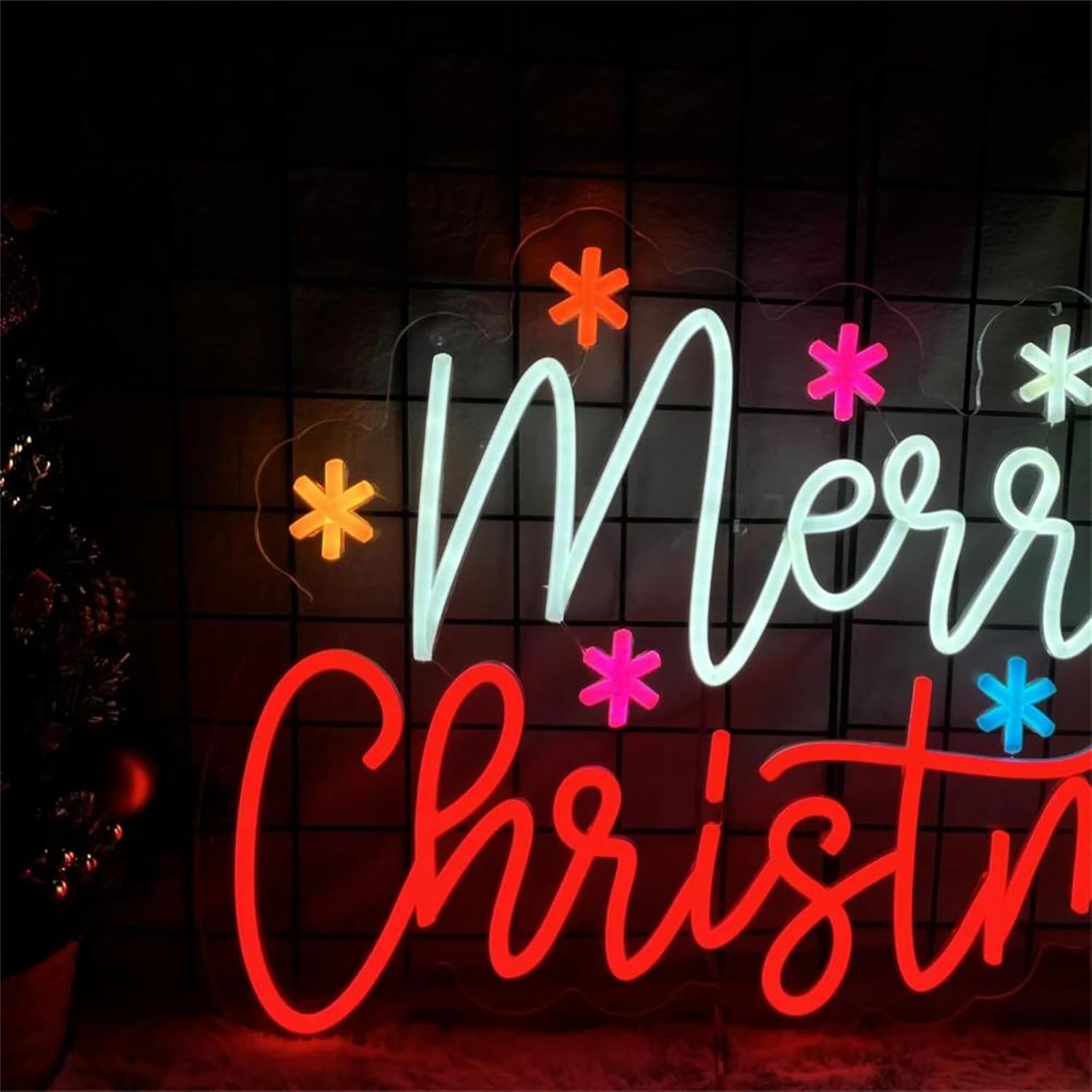 Feliz natal sinal de néon com  - Wall Decor Lighting Tree avaliação e preço