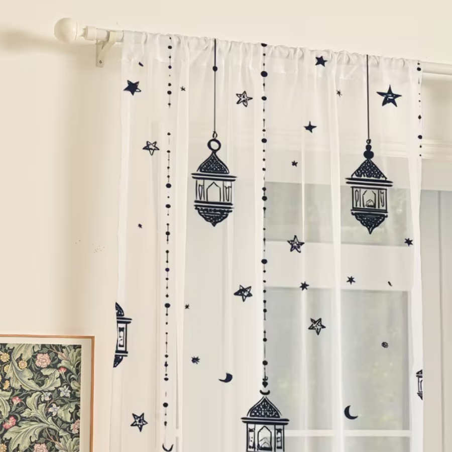 2PCS Cortinas Transparentes co - Office Lighting Decor avaliação e preço