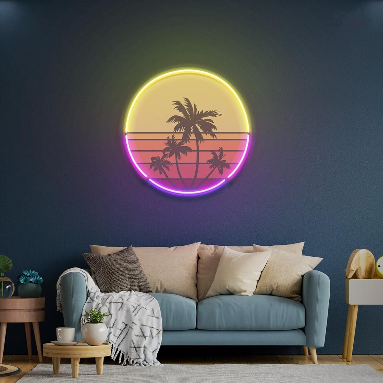 Pôr do sol luz de néon adequad - Wall Decor Lighting Tree avaliação e preço