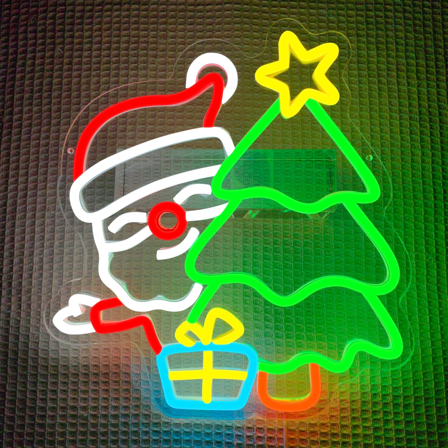 Sinal de néon de papai noel pa - Wall Decor Lighting Tree avaliação e preço