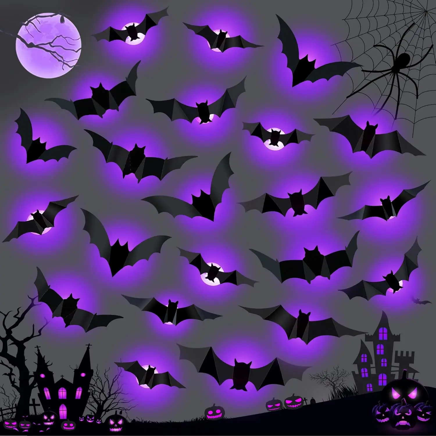 Halloween led morcegos aranha  - Lighting Decor House avaliação e preço
