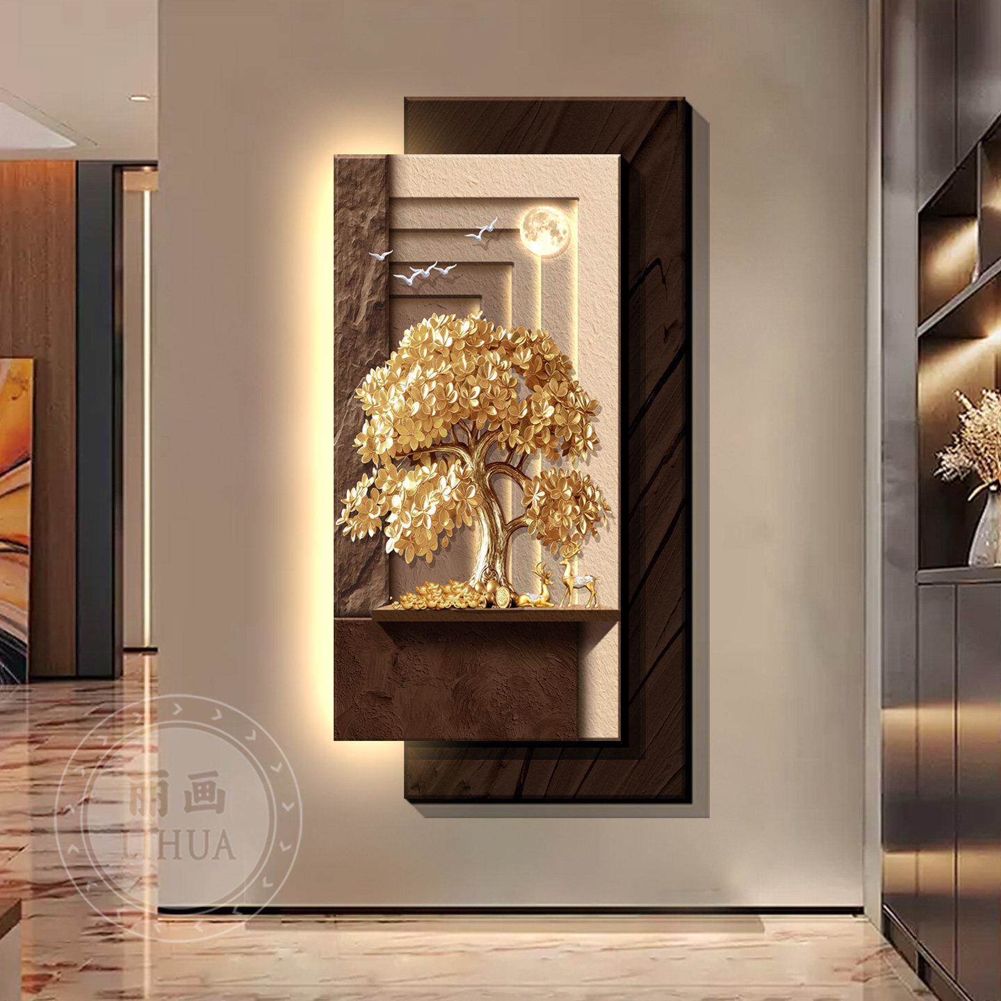 Pinturas decorativas na entrad - Wall Decor Lighting Tree avaliação e preço