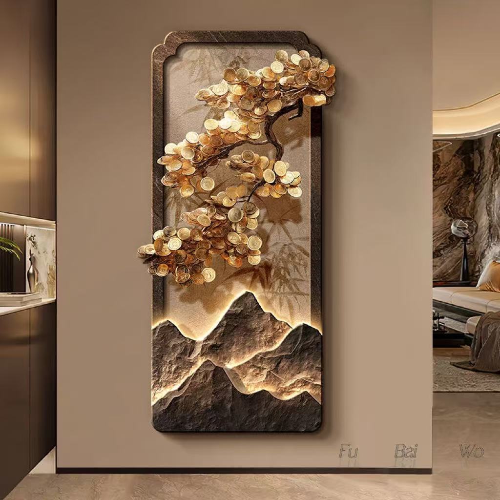 Novo estilo chinês de luxo dec - Wall Decor Lighting Tree avaliação e preço