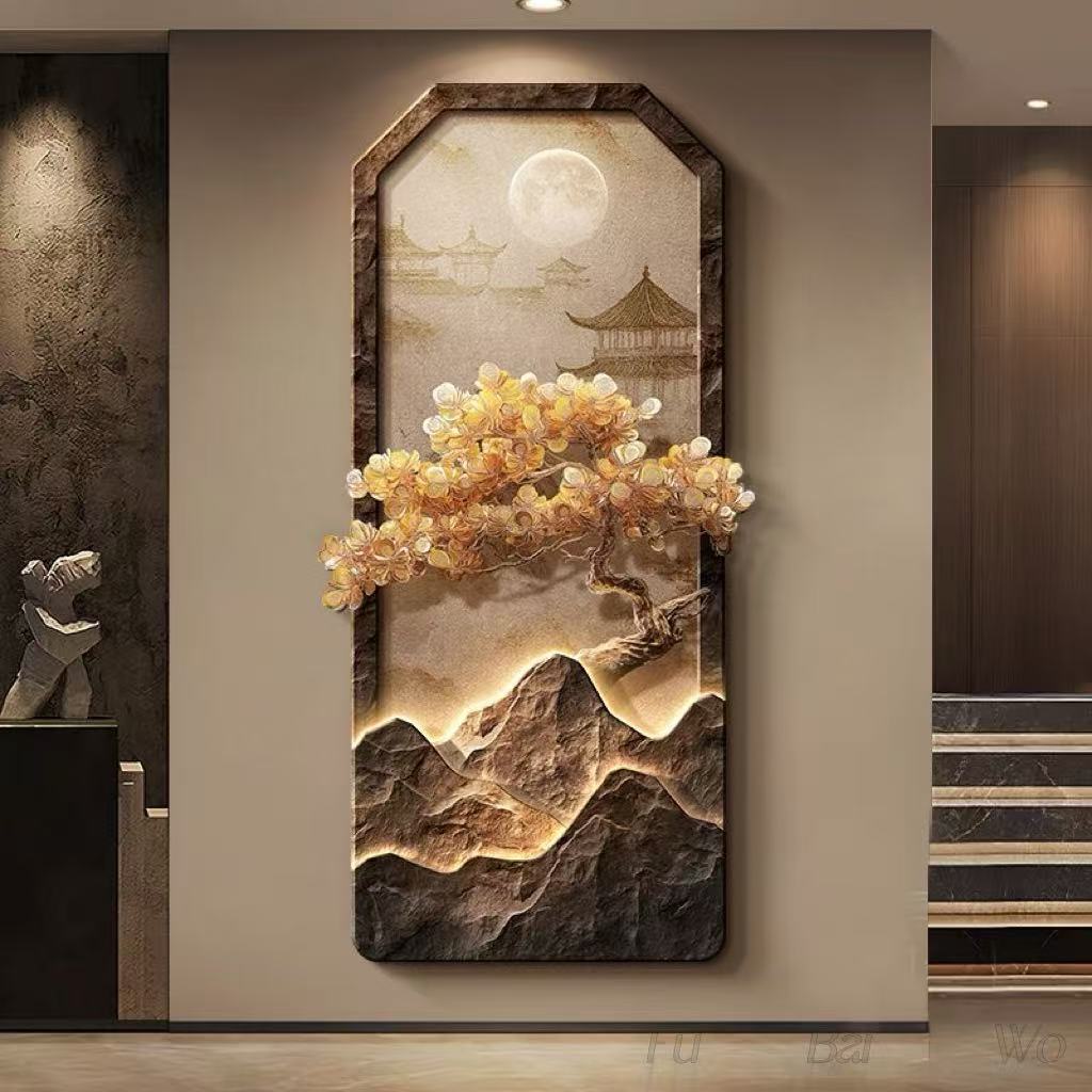 Novo estilo chinês de luxo dec - Wall Decor Lighting Tree avaliação e preço