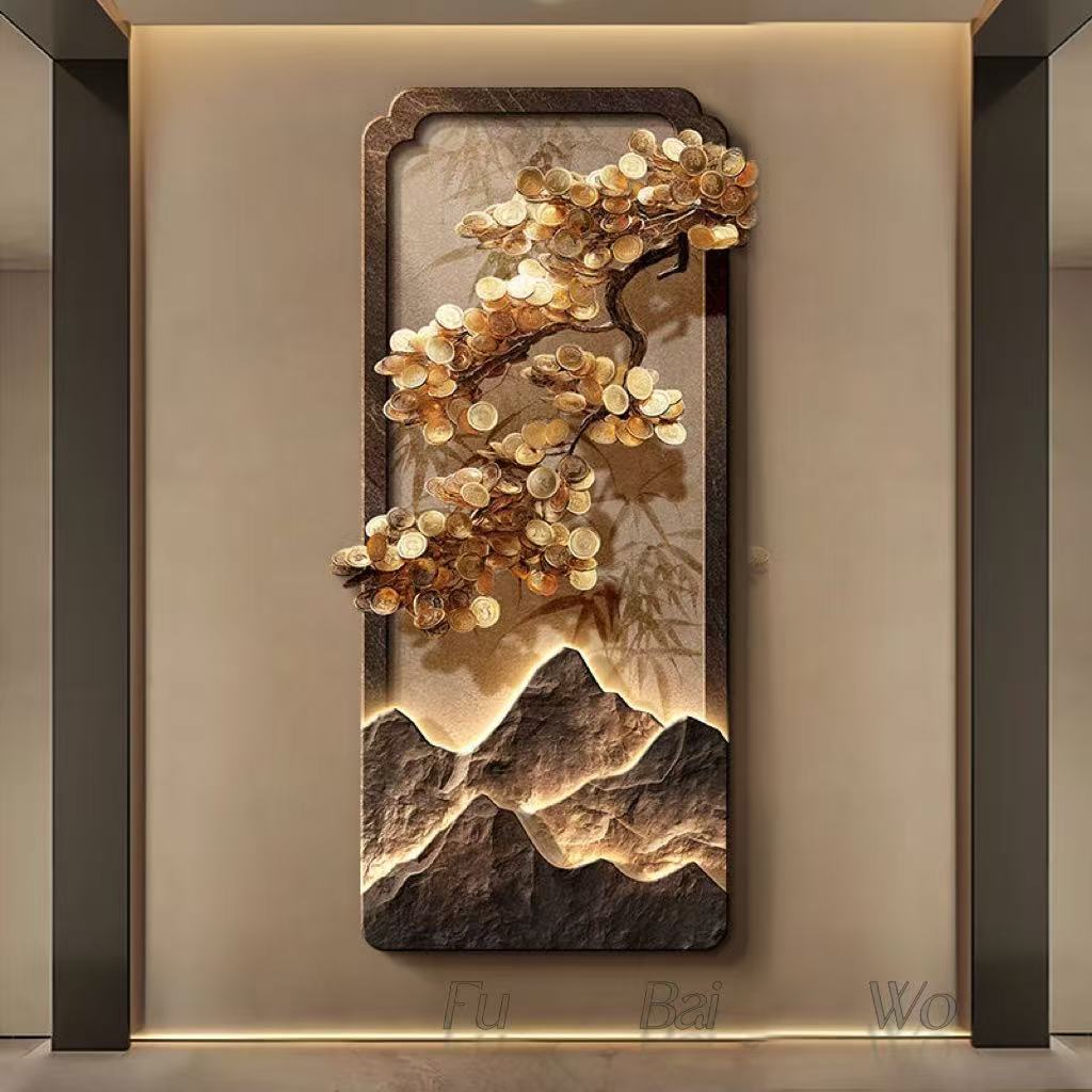 Novo estilo chinês de luxo dec - Wall Decor Lighting Tree avaliação e preço