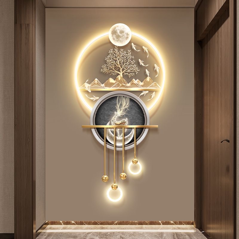 nq- Pintura Decorativa de Luxo - Wall Decor Lighting Tree avaliação e preço