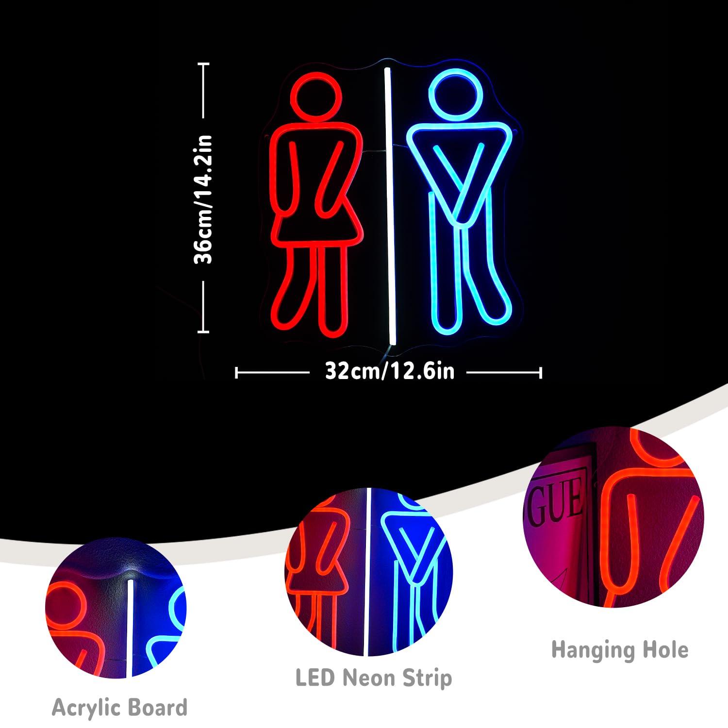 Letreiros Neon para Banheiro:  - Office Lighting Decor avaliação e preço