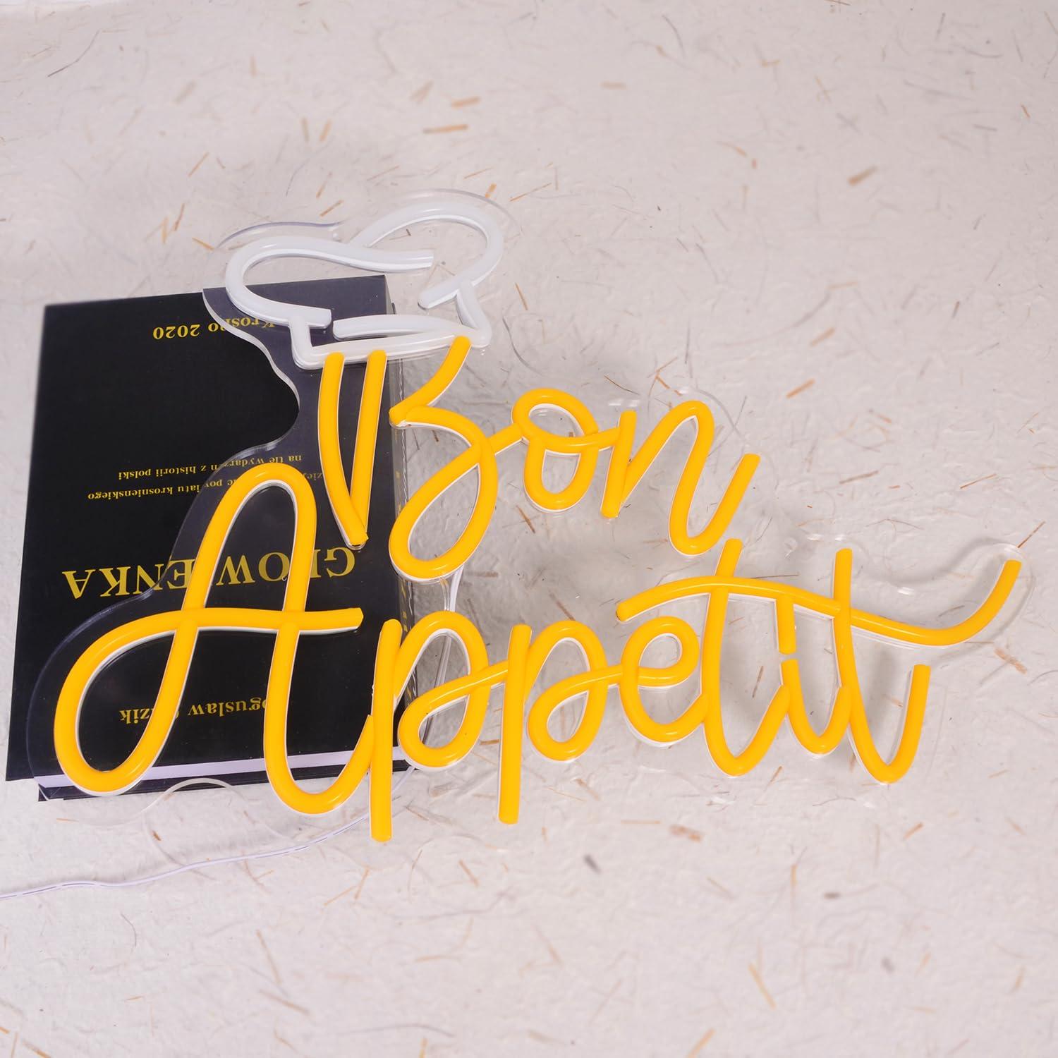 Letreiro Neon Bon Appetit com  - Restaurant Lighting Decoration avaliação e preço