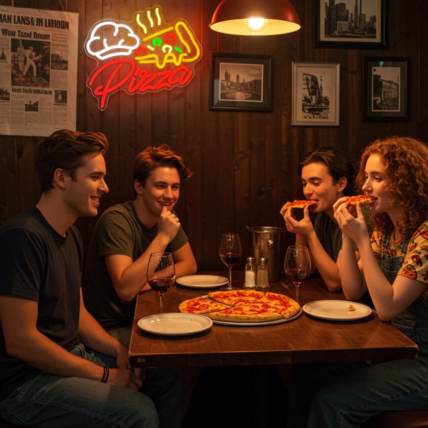 Letreiro Neon de Pizza, Luzes  - Restaurant Lighting Decoration avaliação e preço