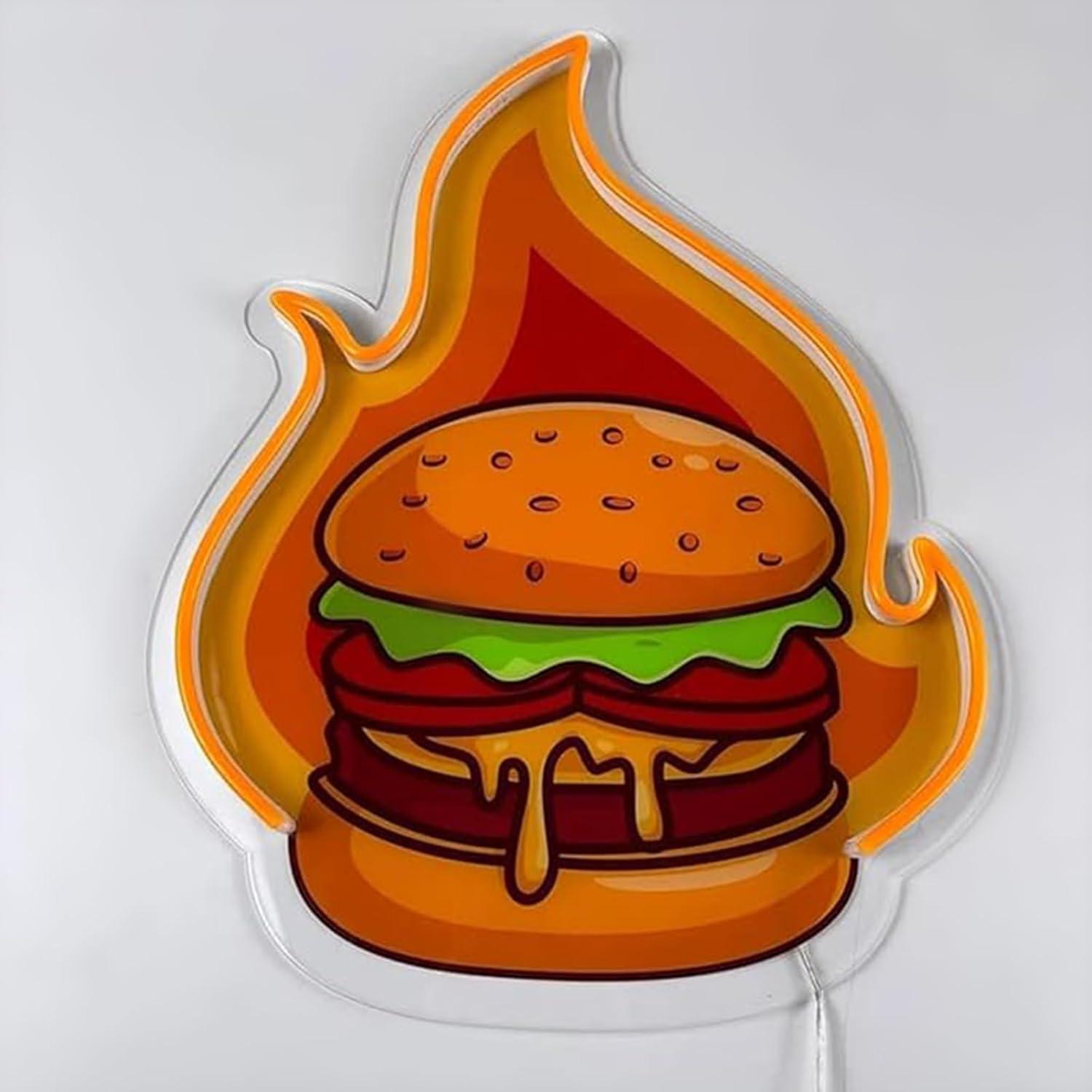 Letreiro Neon LED de Hambúrgue - Restaurant Lighting Decoration avaliação e preço